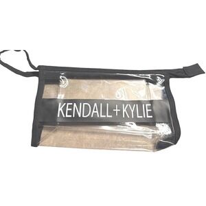 NWT‎ Kendall + Kylie Clear Travel Pouch Makeup Cosmetic Bag Black Trim